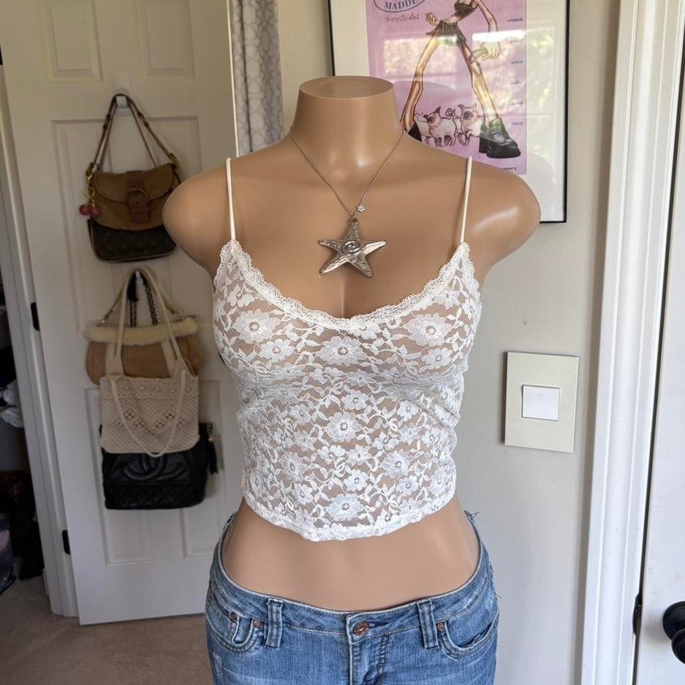 Y2K 2000s White Lace Cami